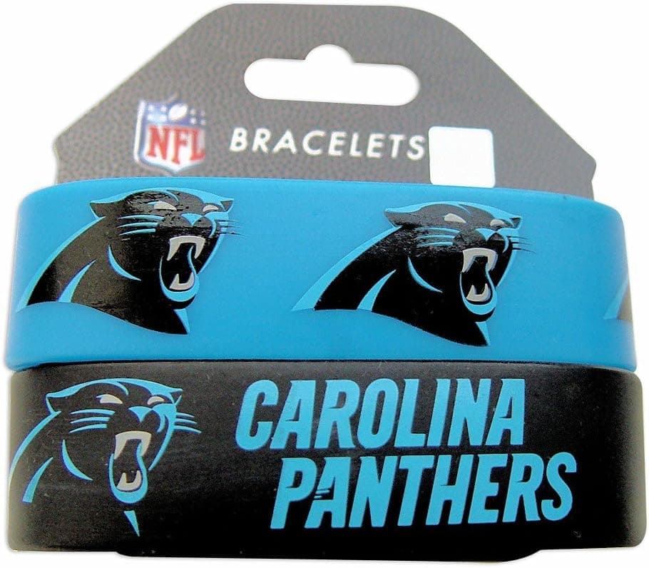 Carolina Panthers Rubber Wrist Band (Set of 2) NFL