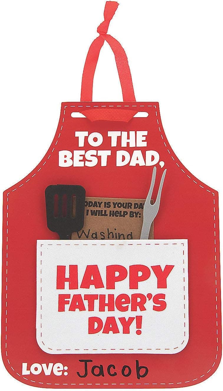 Father’s Day Apron Card Craft Kit - Makes 12 - Gifts for Kids