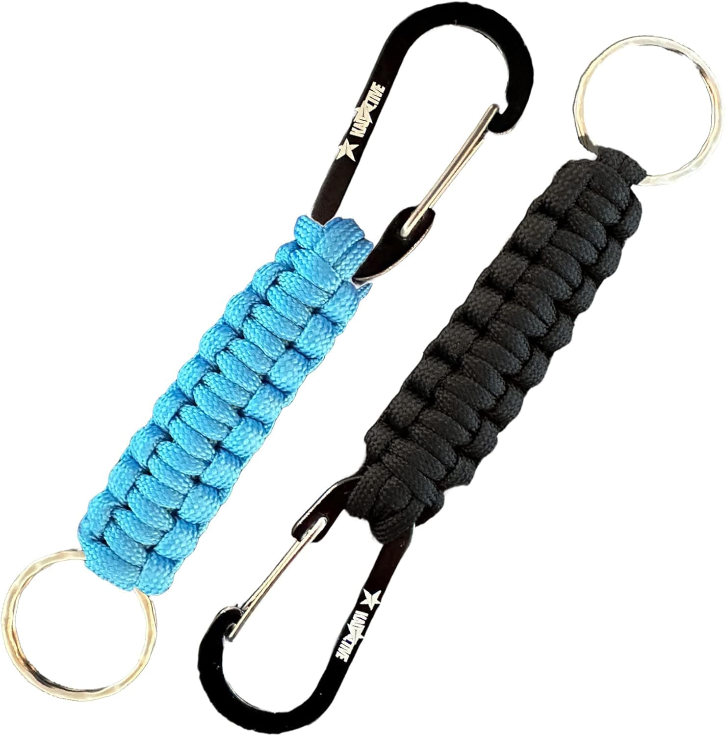 Kadactive Paracord Keychain With Carabiner - 2Pcs Carabiner Keychain for Backpack, Survival, Camping. Paracord Key Chains Men
