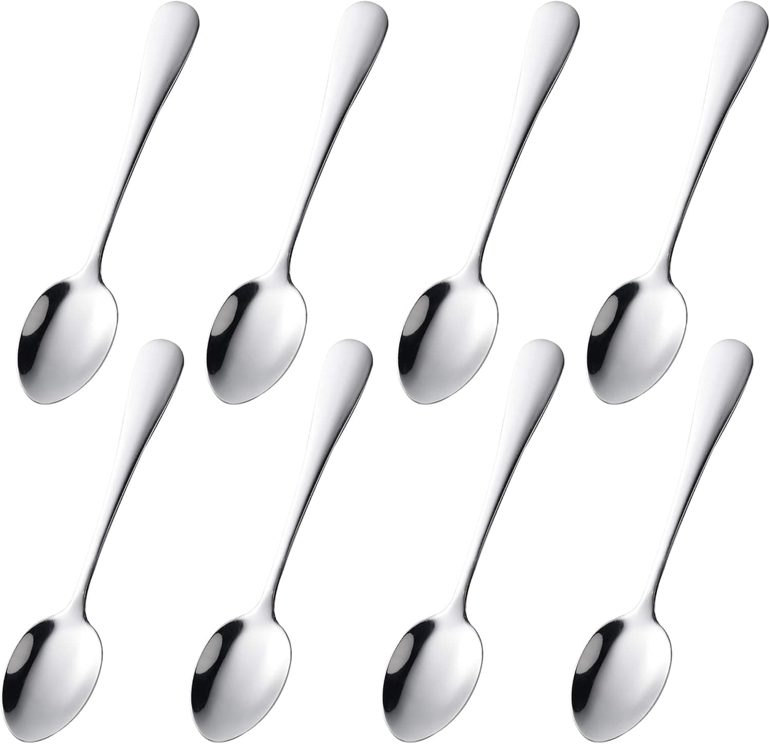 Dessert Small Teaspoons, 4.9 Inches Stainless Steel Mini Espresso Coffee Spoons, Specialty Demitasse Tiny Stirring Spoon Set of 8
