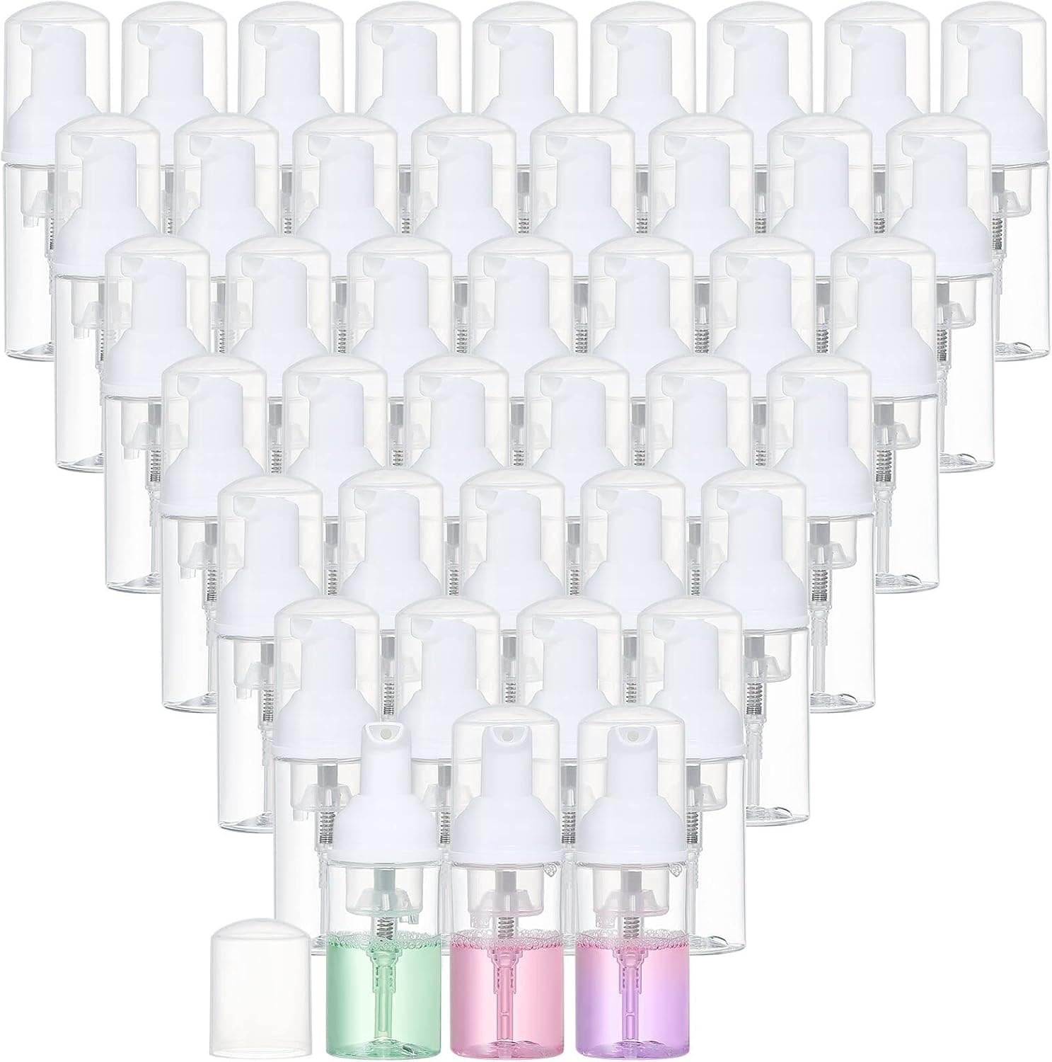 42PCS Refillable Travel Bottles Soap Dispenser Foam Pump Bottle 1oz/30ml for Hand Sanitizer Lash Cleanser Shampoo Liquid