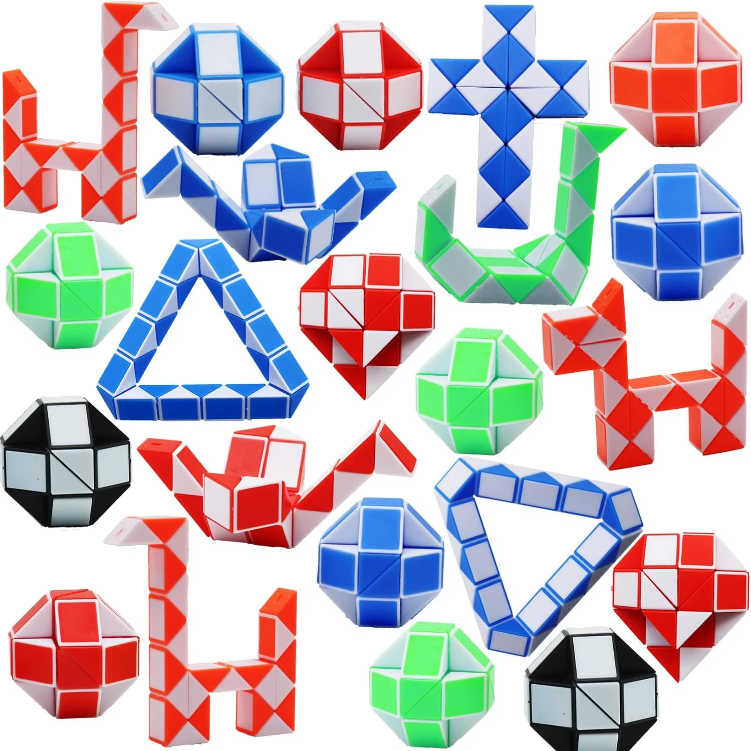 25 Pack Fidget Snake Cube, Mini Twist Puzzle Party Bag Fillers Bulk Toys for Kids Teens Birthday Party Favors Supplies Pinata Easter Basket Stuffers Goodie Bag Fillers