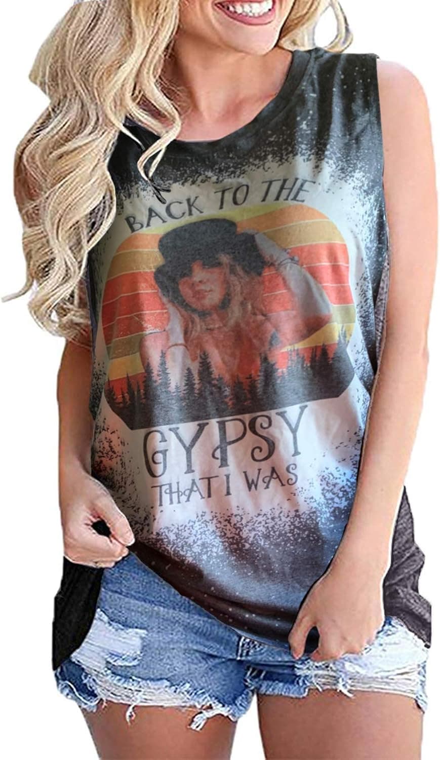 Stevie Tank Top Women Back to The Gypsy That I was Vintage Graphic T Shirt Funny Sleeveless Music Vest