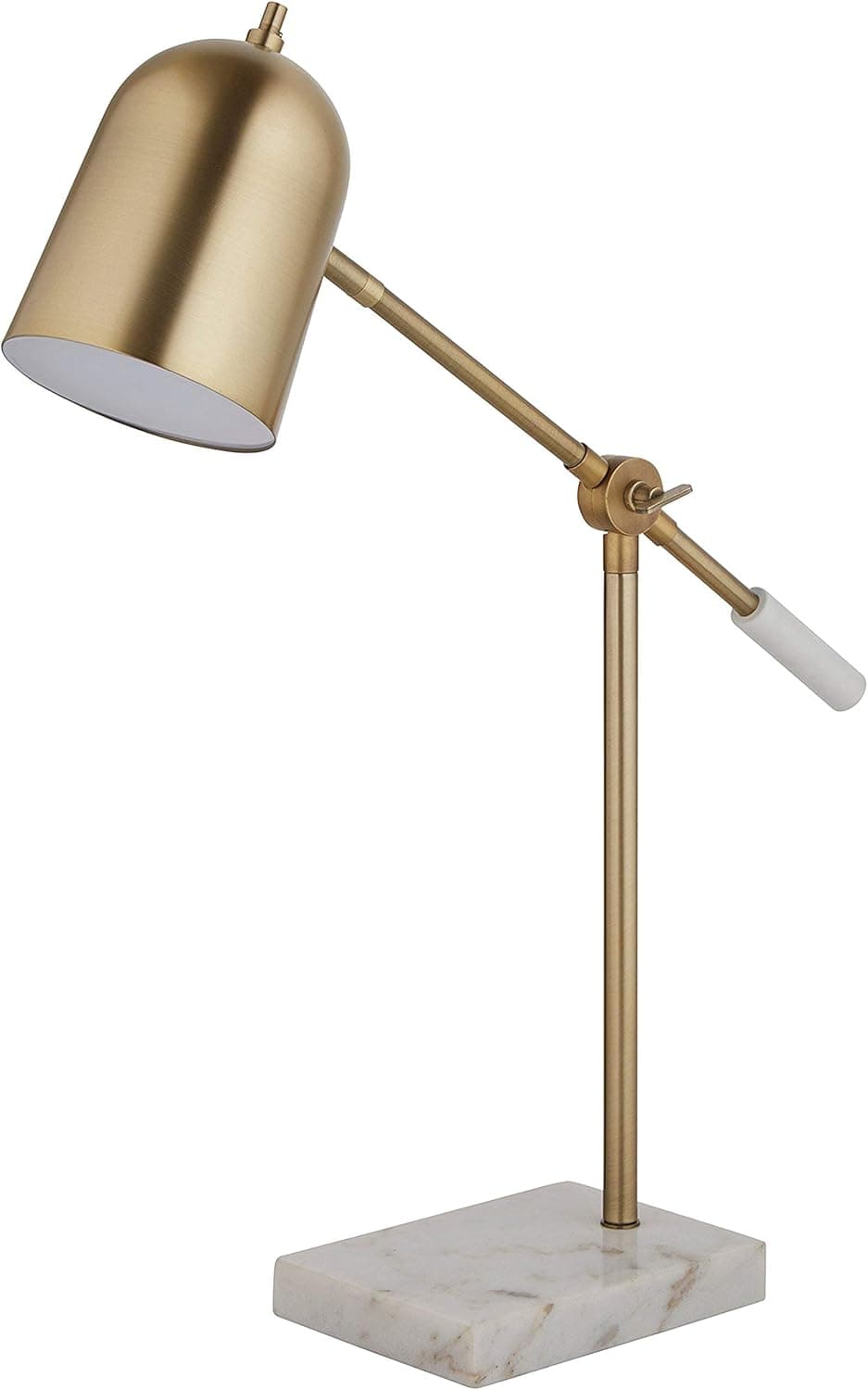 Amazon Brand – Rivet Avery Marble and Brass Adjustable Table Lamp, Bulb Included, 22.5"H