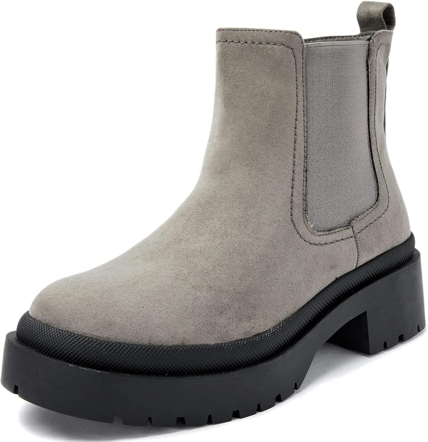 Luoika Women's Wide Width Ankle Boots, Extra Wide Mid Heel Side Zipper Booties.