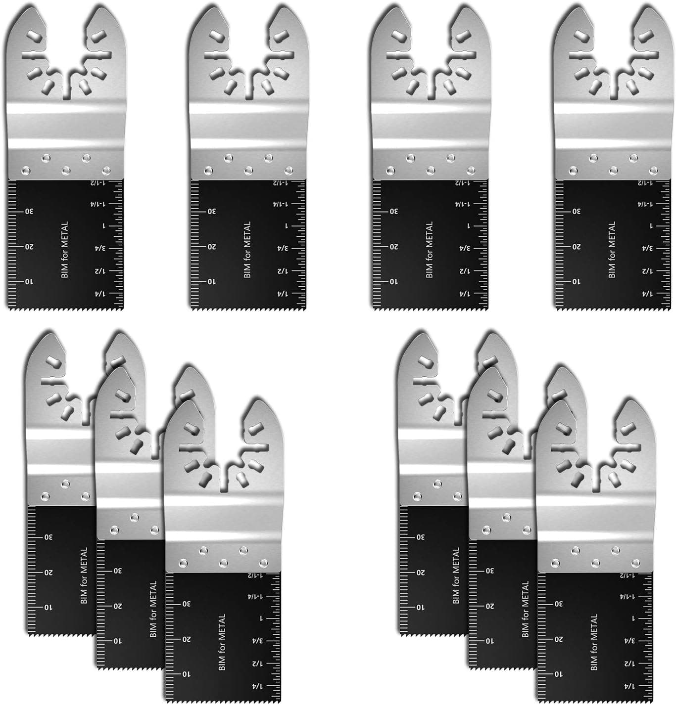 Littlegrass 10pcs Professional Bi-Metal Oscillating Saw Blades Universal Quick Release Multitool Tool Blade for Bosch Craftsman Dewalt Fein Multimaster TCH Makita Milwaukee, White