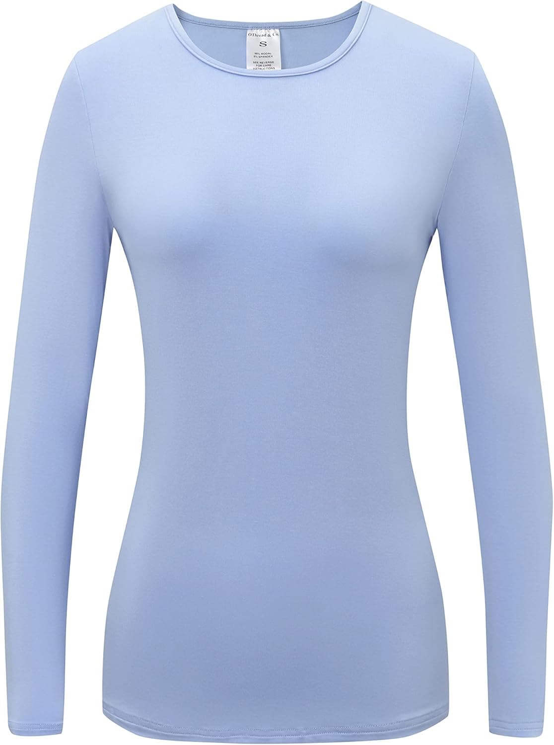 OThread & Co. Women's Long Sleeve T-Shirt Comfy Underscrub Tee Basic Stretch Layer