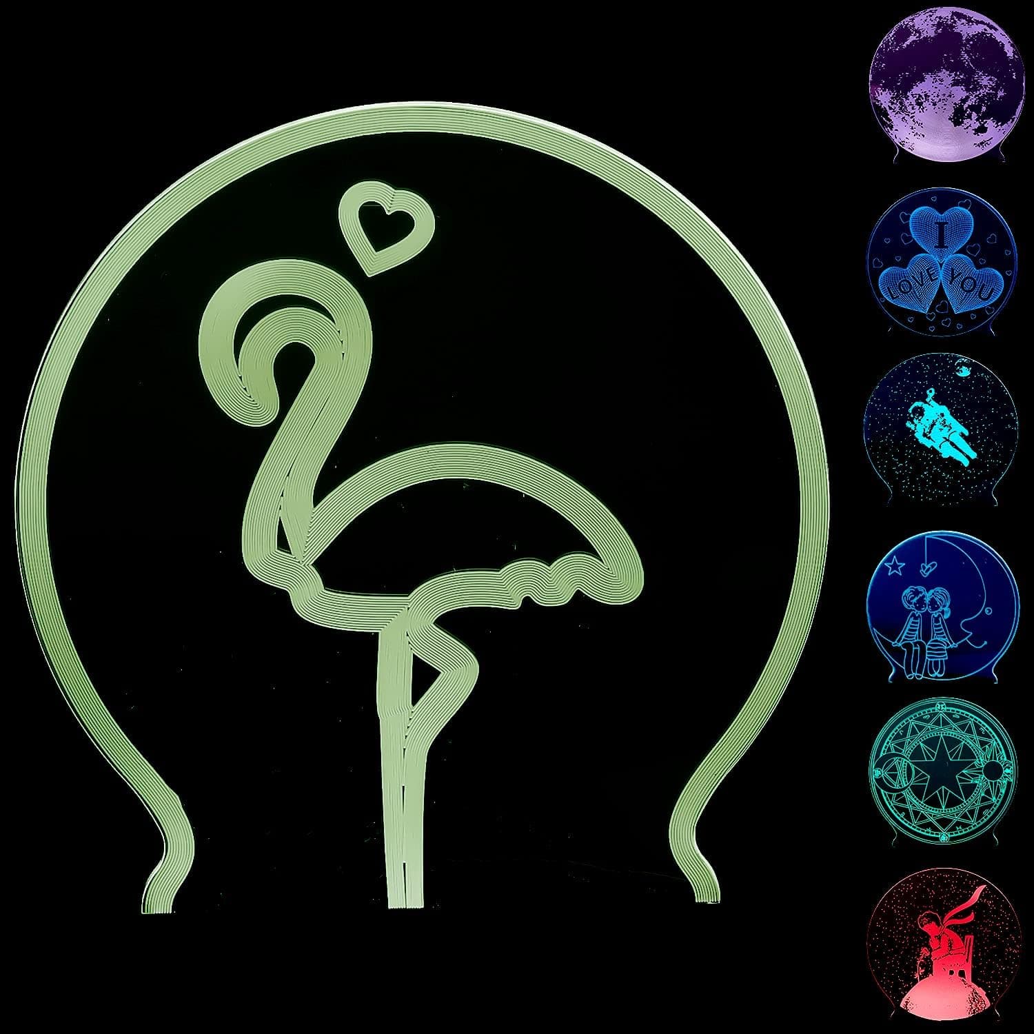 3D Night Light Acrylic Sheets,Clear Acrylic Base Light Sign,4mm Plastic Plexi Glass Board w/Protective Paper for LED Light Base (Flamingo)
