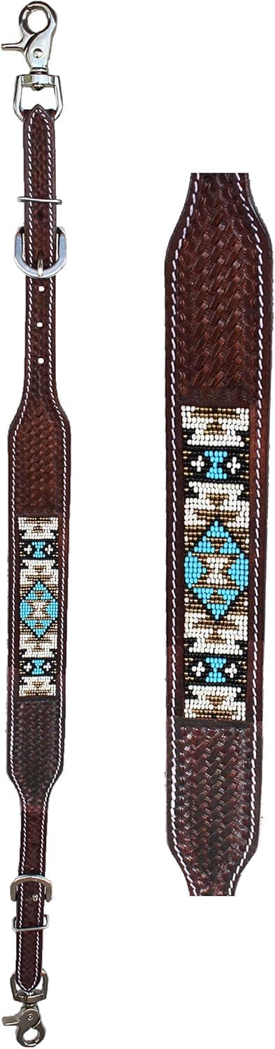 CHALLENGER Western Tack Floral Tooled Leather Wither Breast Collar Strap 10507