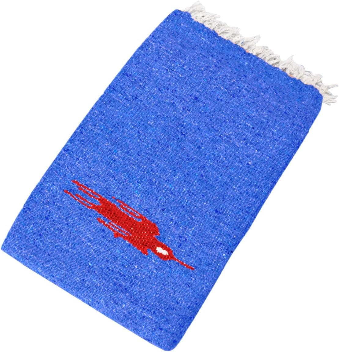 YogaAccessories Thunderbird Supreme Mexican Yoga Blanket - Blue