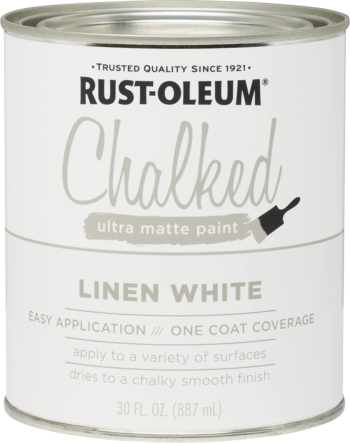 Rust-Oleum 285140 Ultra Matte Interior Chalked Acrylic Paint 30 oz, 30 Fl Oz (Pack of 1), Linen White