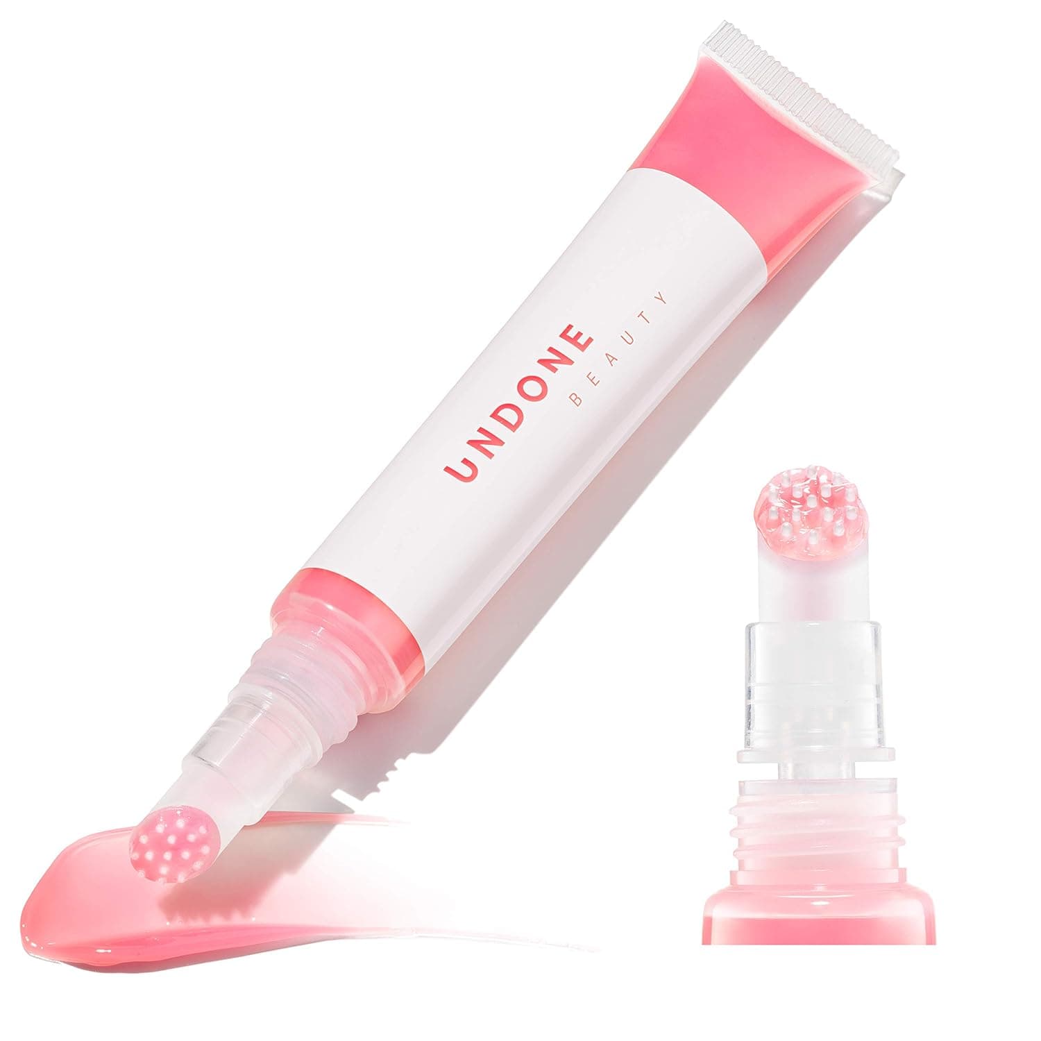 Undone Beauty Lip Life Moisturizing Sheer Balm Lip Tint with Exfoliating Tip for Gentle Dry Skin Removal and Colorless Non-Sticky Gloss - Natural Shea, Jojoba and Rose Hip for Smoothing - Baby Pink