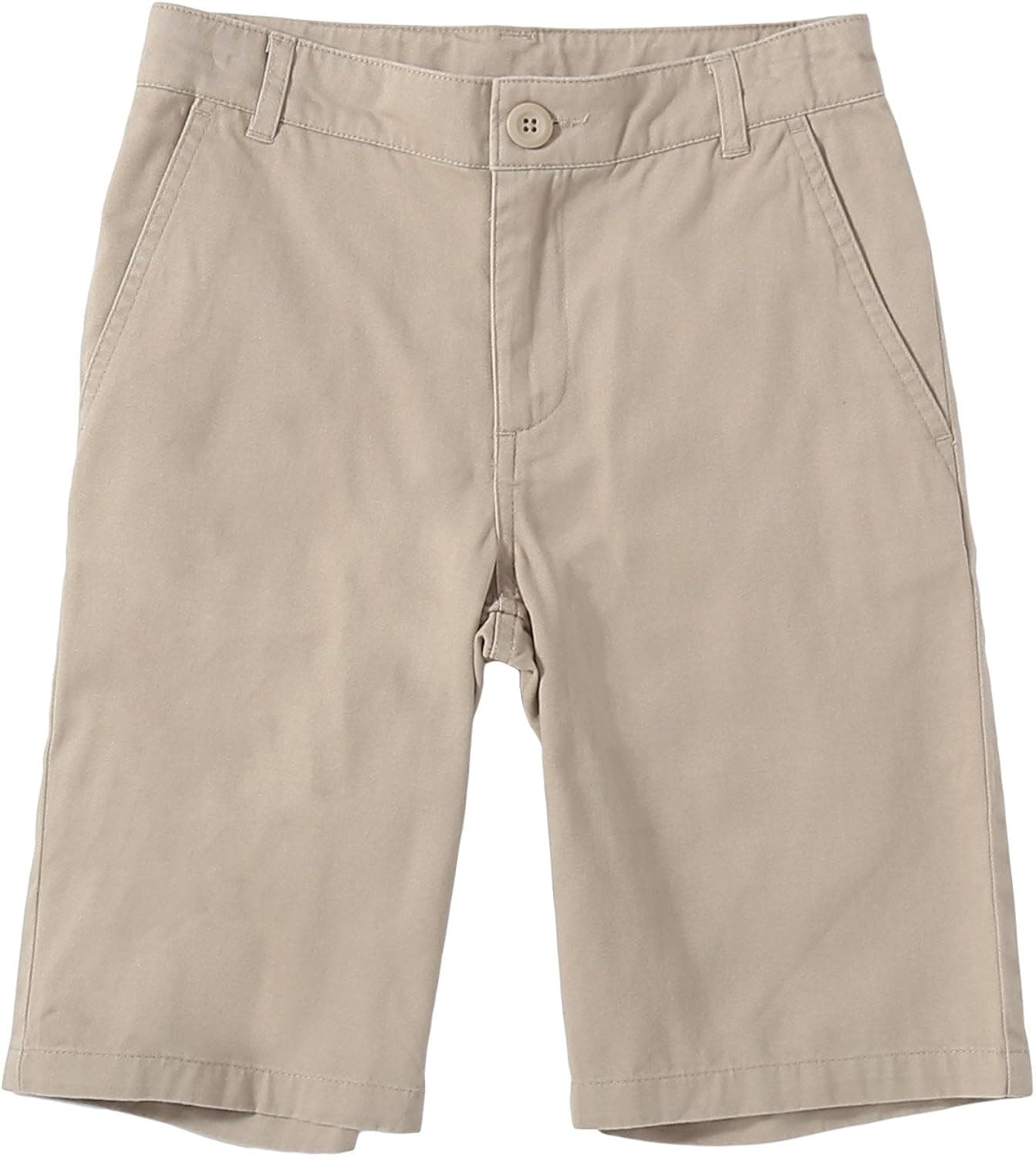 Bienzoe Boy's School Uniforms Flat Front Twill Bermuda Shorts