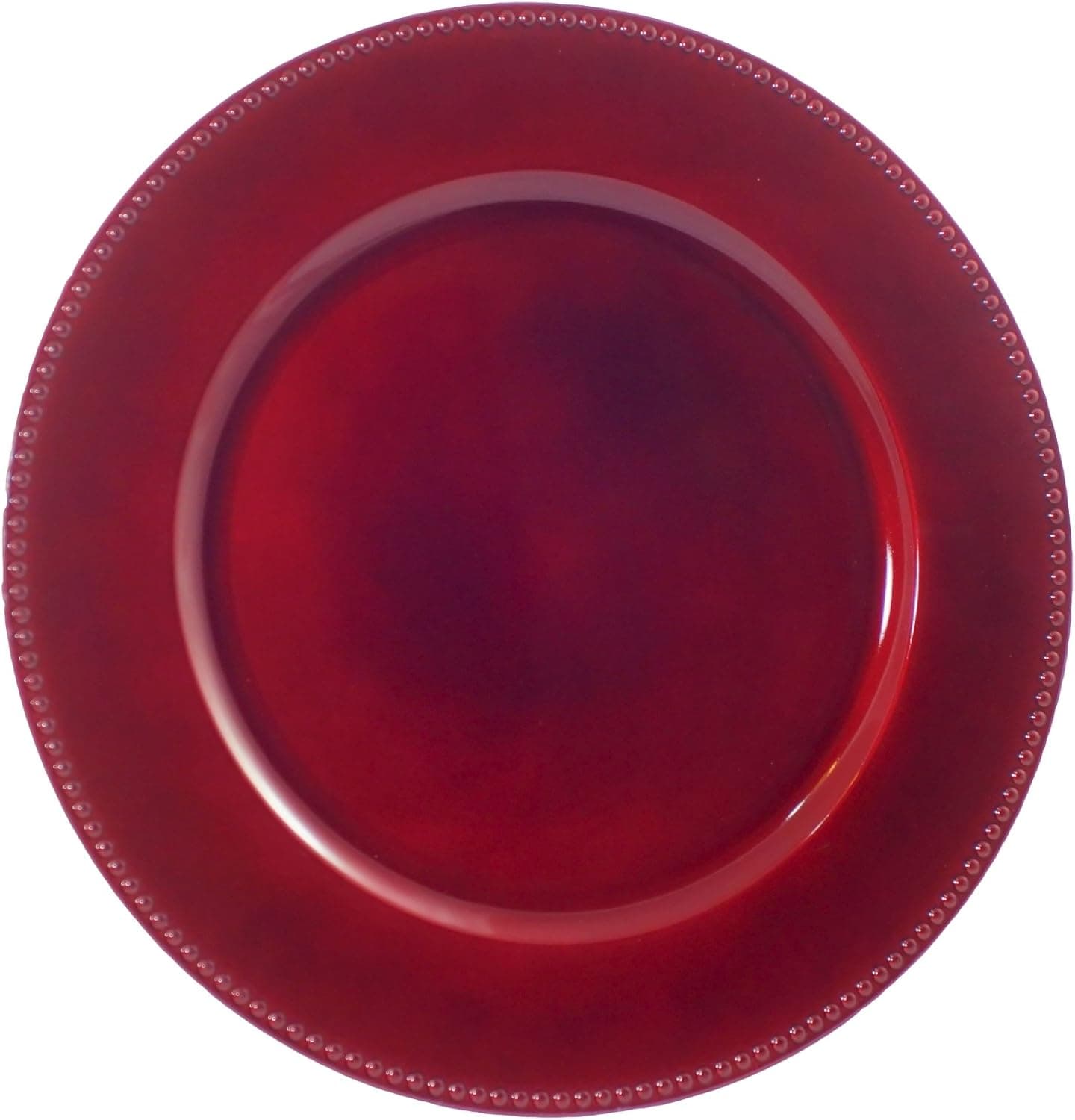Beaded Rim Red Or Gold Plate Charger Set-13" (Either 4 Or 6 Piece Setting) (6, Red)