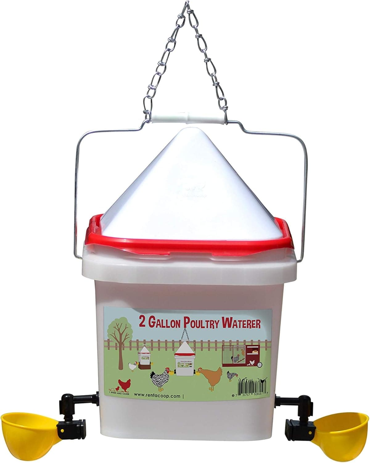 2 Gallon Yellow Cup Drinker (Center)