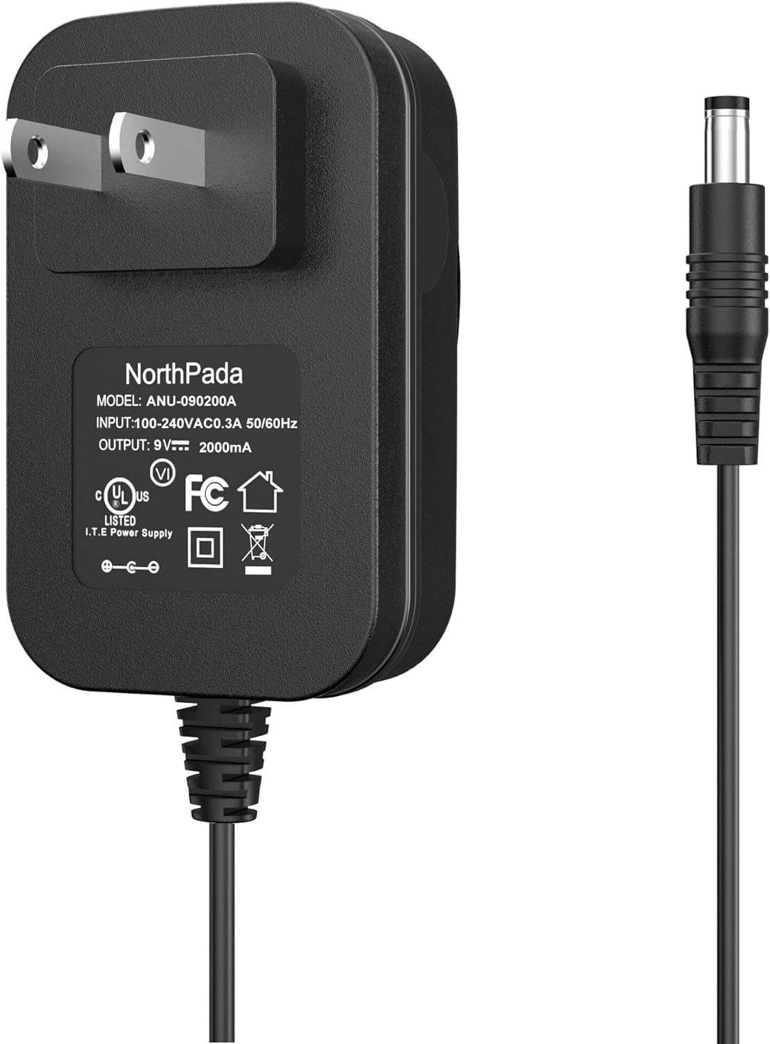NorthPada 9V 2A Power Supply Cord Adapter for Brother P-Touch PT-D210 PTD 210 PT-D200VP PTH110 PT-1890 Label Maker, Dymo Colorpop LabelManager LM-160 LM-500TS
