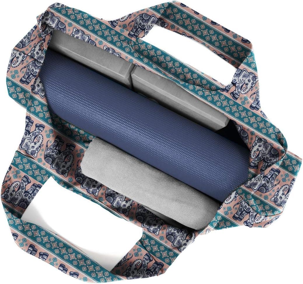 Yogiii Large Yoga Mat Bag | The ORIGINAL YogiiiTotePRO | Large Yoga Mat Tote Sling Carrier with Side Pocket | Fits Most Size Mats (Lotus Elephant)
