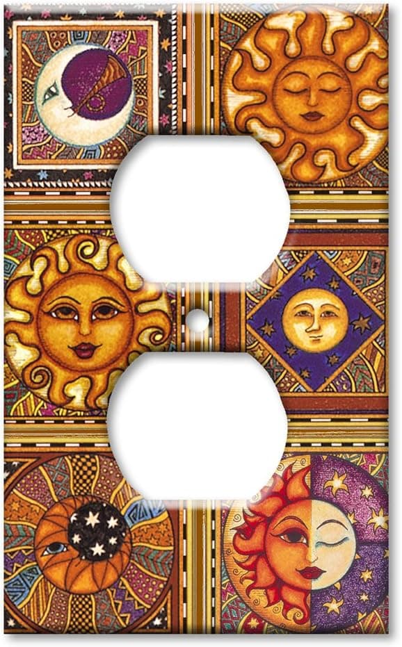 Celestials Theme Metal Wall Plate - Outlet Cover - Image by Dan Morris