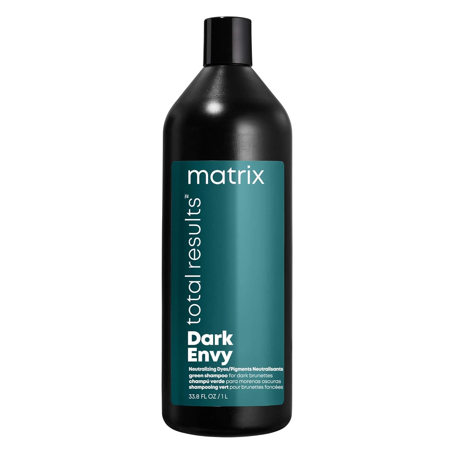 Matrix Total Results Dark Envy Color-Depositing Green Shampoo | for Neutralizing Red Undertones in Dark Brown or Black Hair | Cool, Glossy Finish