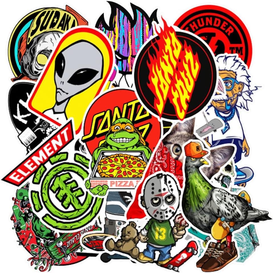 100 PCS Cool Stickers Pack,Vinyl Waterproof Sticker for Laptop, Water Bottles,Computer,Phone, Stickers for Teens Adults (Cartoon Doodle)