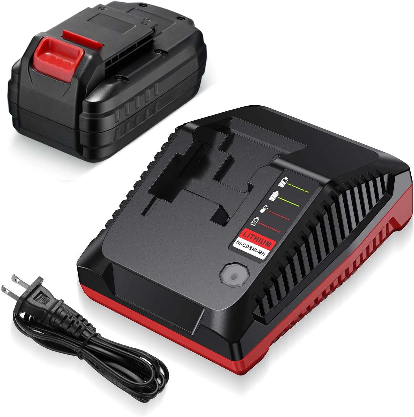 Abaige 1Pack 3.7Ah 18 Volt Battery for Porter Cable PC18B Replacement + Battery Charger for Porter Cable 18-Volt Cordless Tool NiCad NiMh & Lithium Battery