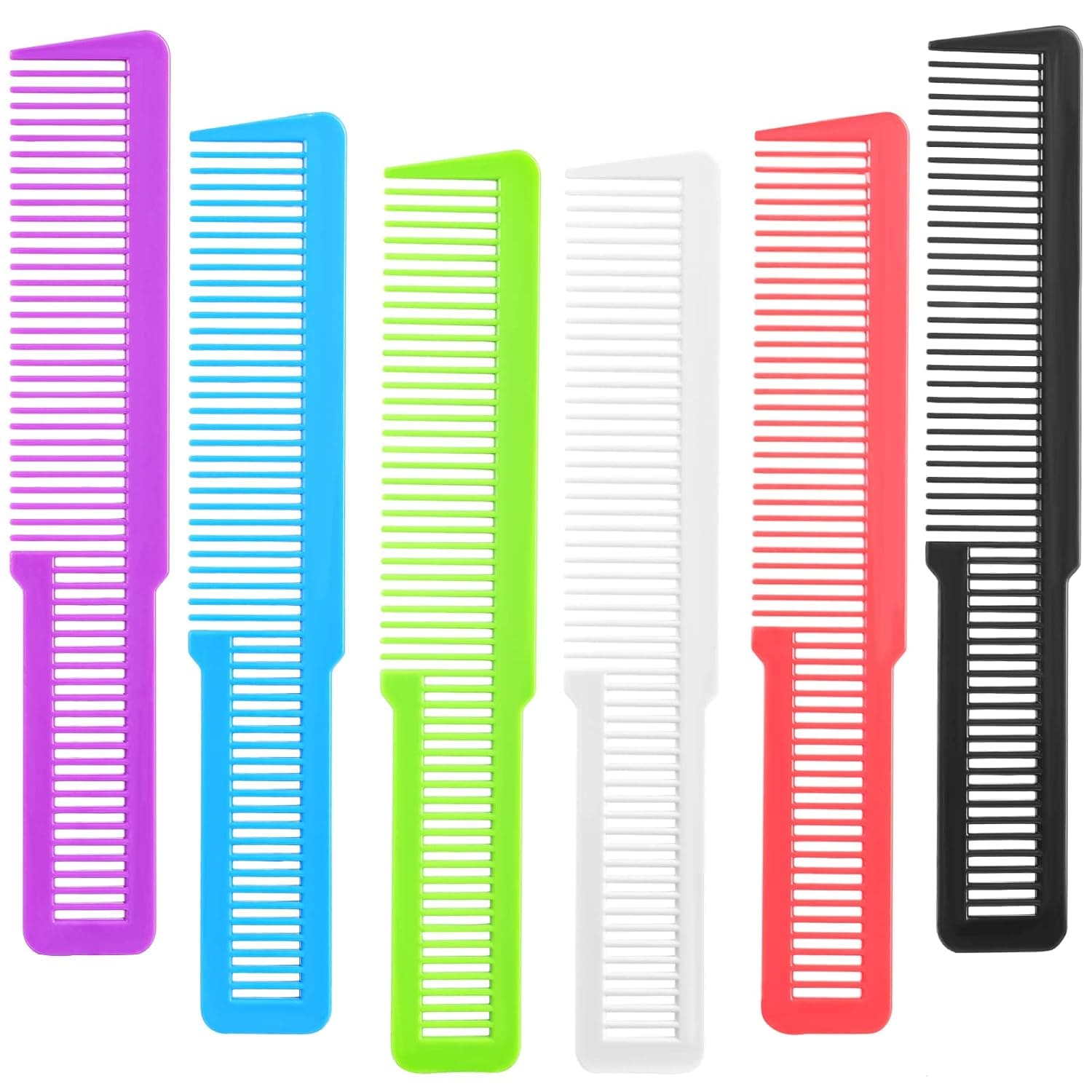 Hair Cutting Comb Mens Combs:6Pack Barber Combs Professional Styling Comb for Men Plastic Heat Resistant Comb,Home Salon Barber Styling Hair Comb for Stylists and Barbers(Mixing Color)