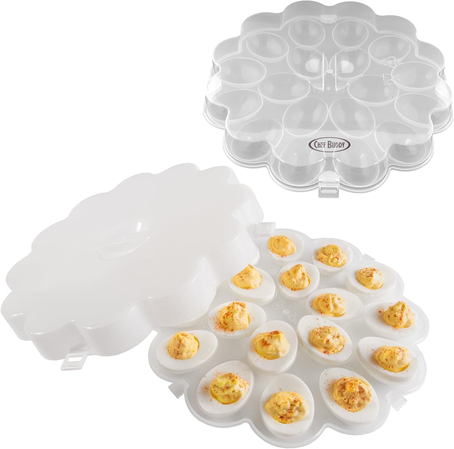 Chef Buddy Deviled Egg Tray, 1.875x10.875x10.875, Clear