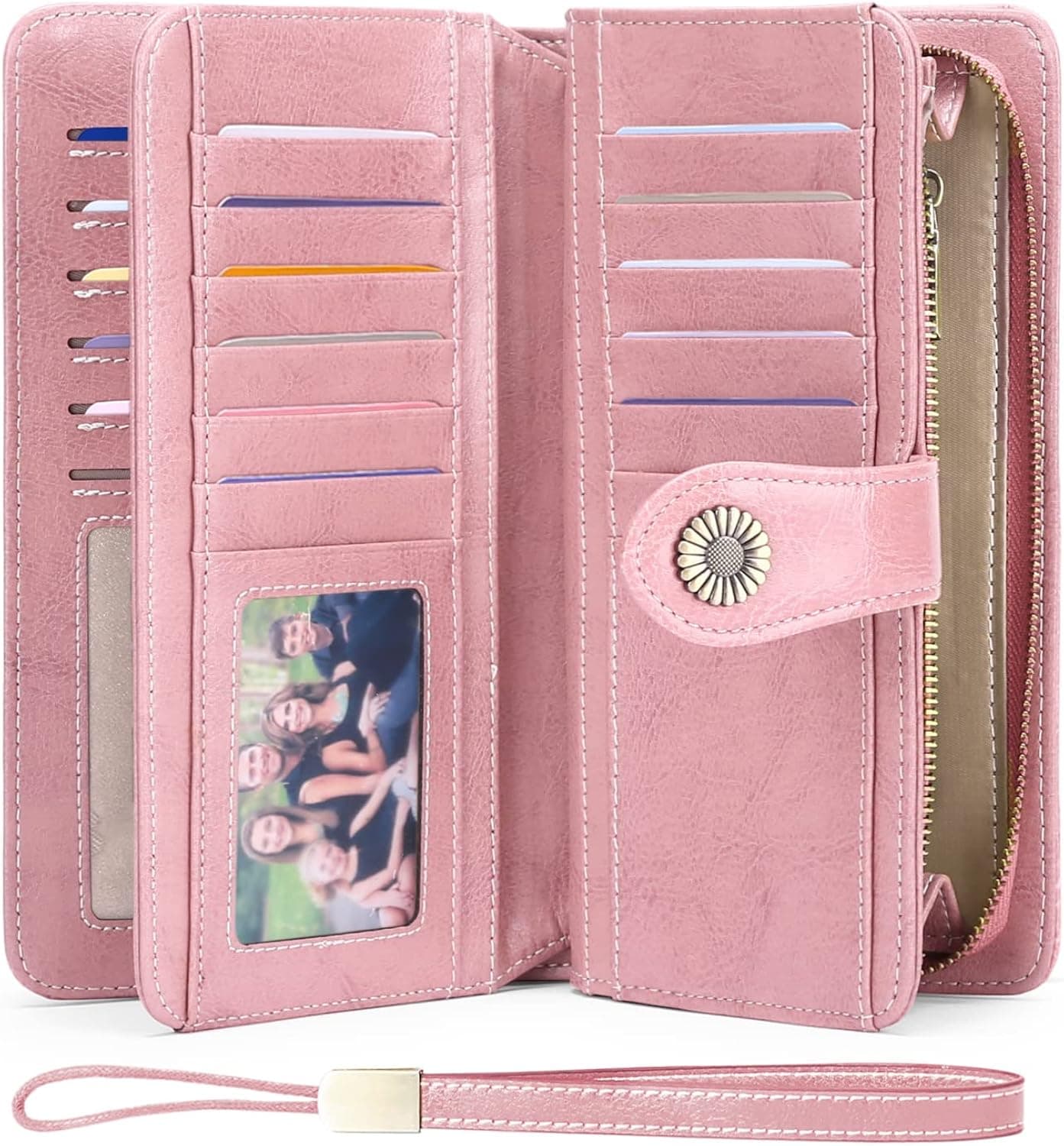 FALAN MULE Women's Wallet Genuine Leather RFID Blocking Large Capacity Trifold Ladies Wallet