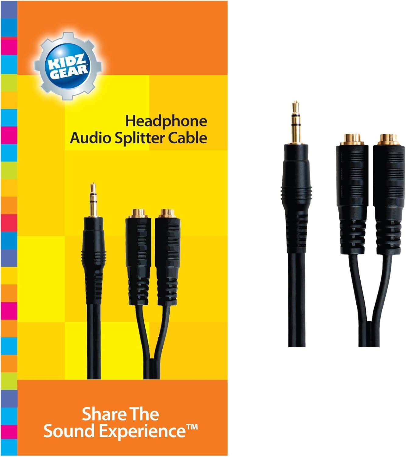 Kidz Gear Stereo Headphone Splitter Adapter Cable
