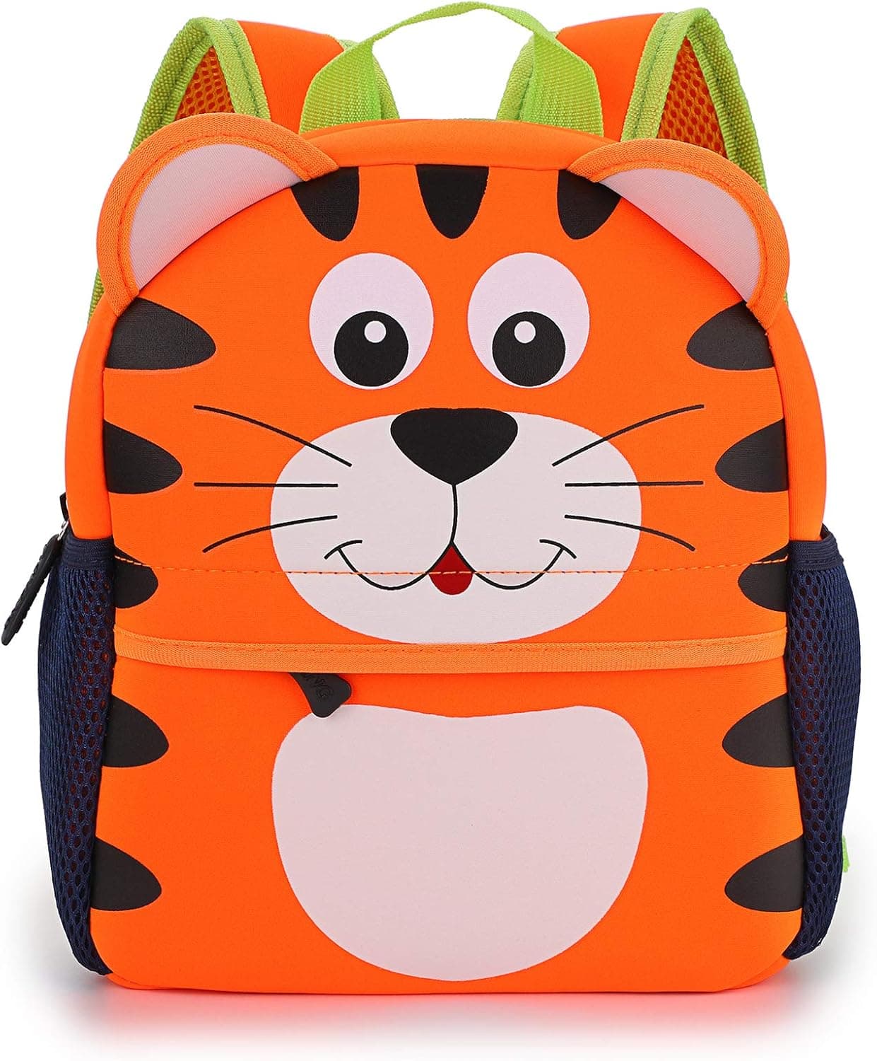 Hipiwe Little Kid Toddler Backpack Baby Boys Girls Kindergarten Pre School Bags Cute Neoprene Cartoon Backpacks for Children 1~3 Years Old (Tiger)