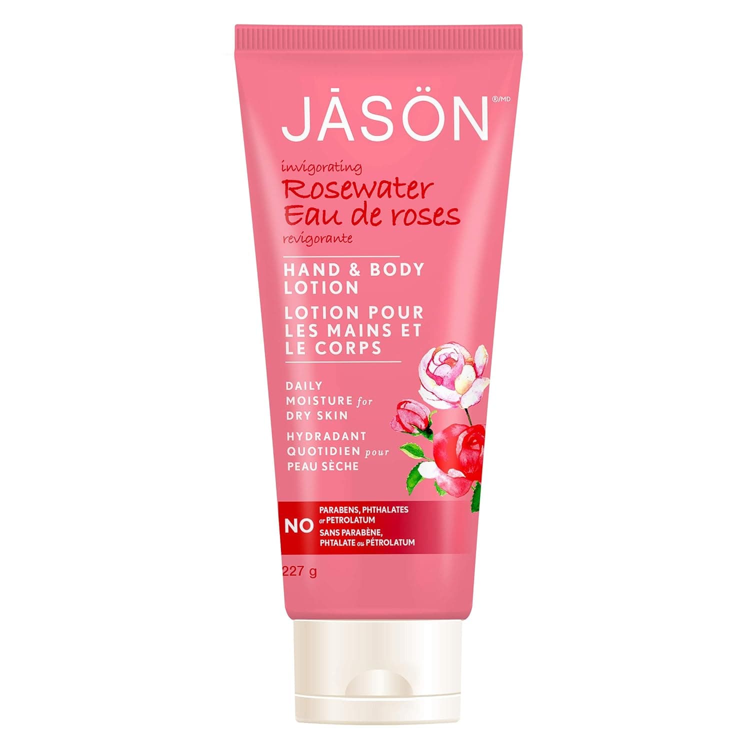 JASON Rosewater Hand & Body Lotion, 8 Ounce