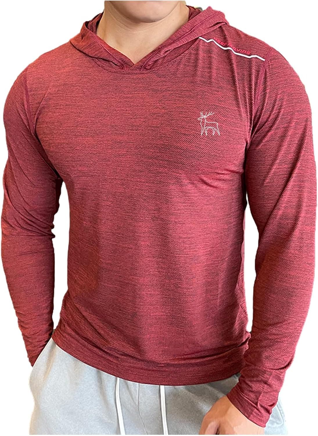 MAXERIA Workout Hoodie Active Mens Sweatshirt Gym Sports Hoodies for Men Dry Fit Mens Hoodie