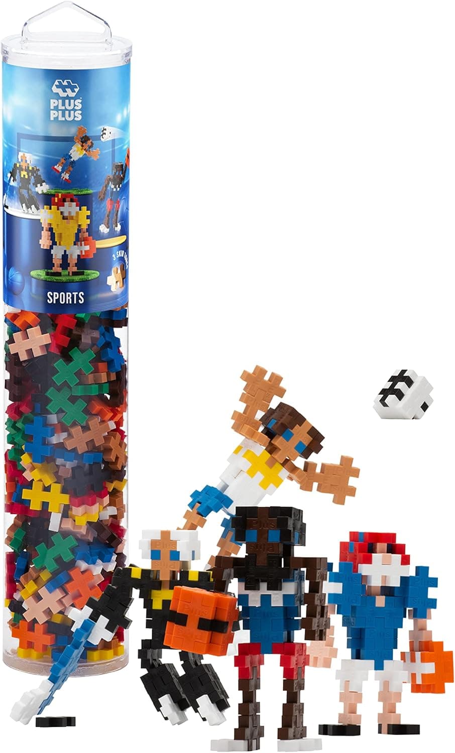 PLUS PLUS - Instructed Play Tube - 240 Piece Sports - Construction Building Stem/Steam Toy, Interlocking Mini Puzzle Blocks for Kids