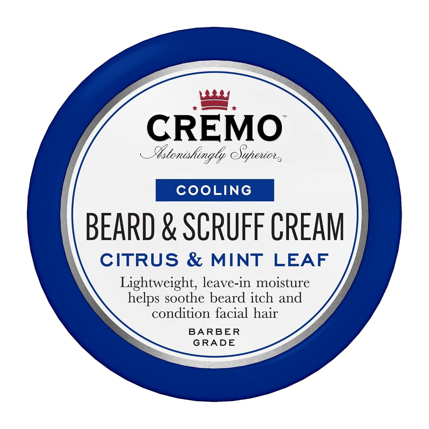 Cremo Beard & Scruff Cream, Cooling Citrus & Mint Leaf, 4 oz - Soothe Beard Itch, Condition and Offer Light-Hold Styling for Stubble and Scruff (Product Packaging May Vary)