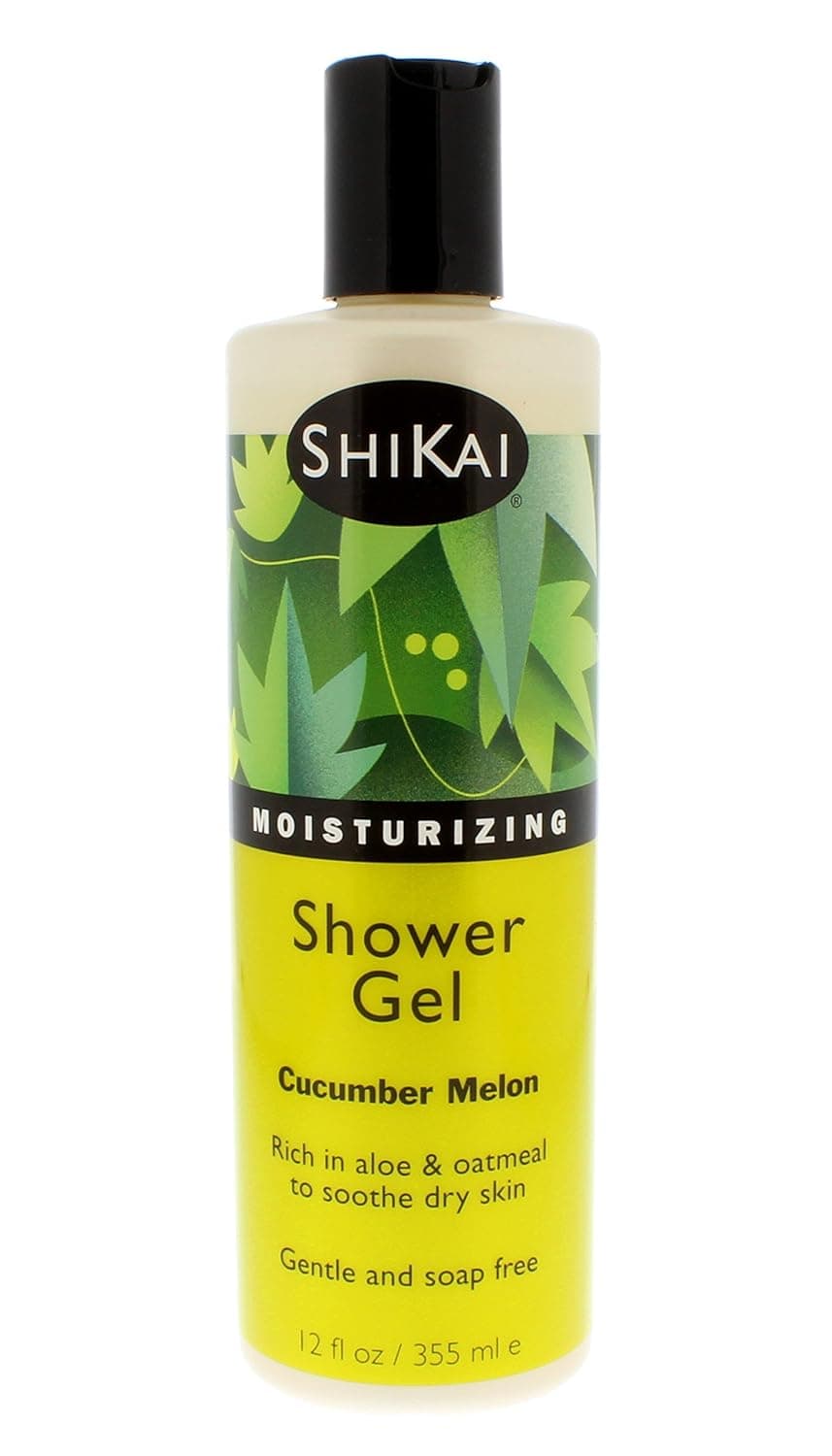 Shikai - Daily Moisturizing Shower Gel, Rich in Aloe Vera & Oatmeal That Leaves Skin Noticeably Softer & Healthier, Relief For Dry Skin, Gentle Soap-Free Formula (Cucumber Melon, 12 Ounce, Pack of 3)