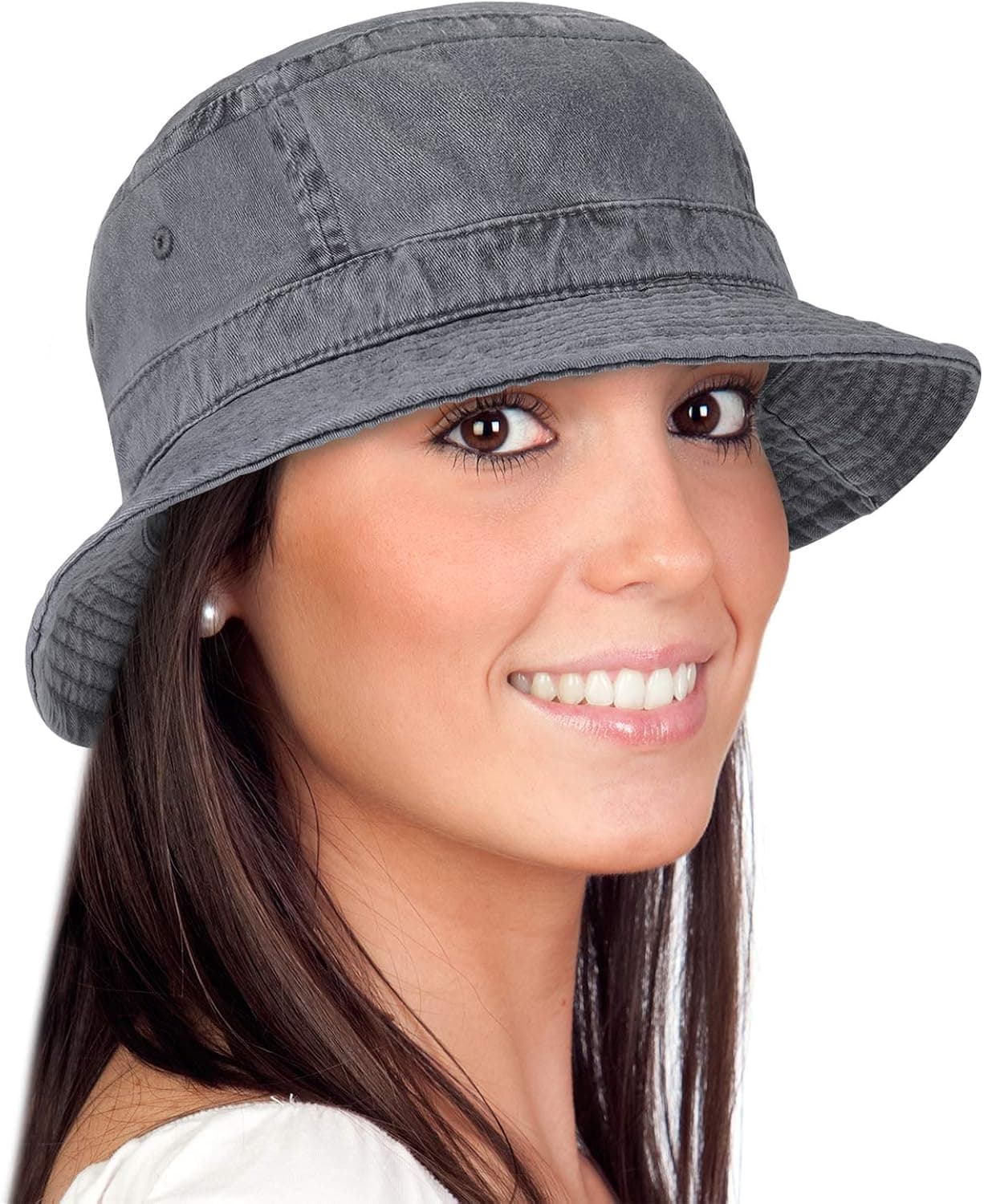Solaris Washed Cotton Denim Bucket Hat Packable Summer Travel Outdoor Fishing Cap