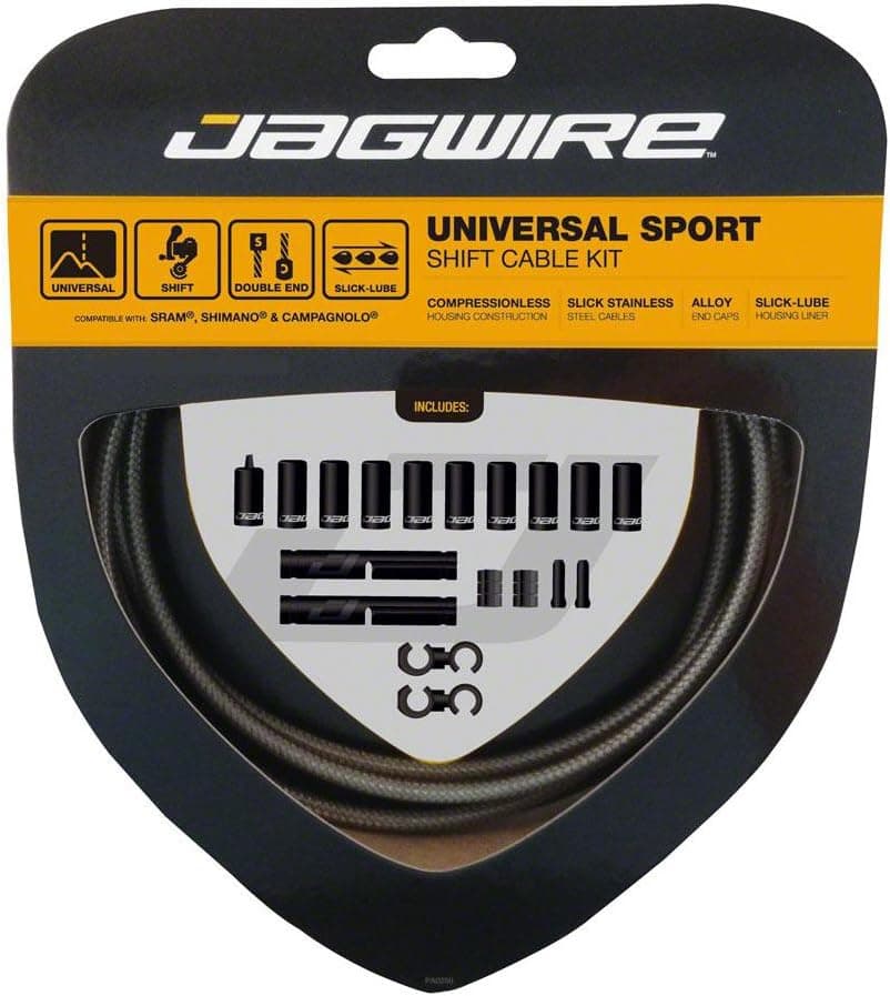 Jagwire Universal Sport Shift Cable Kit fits SRAM/Shimano and Campagnolo, Carbon Silver