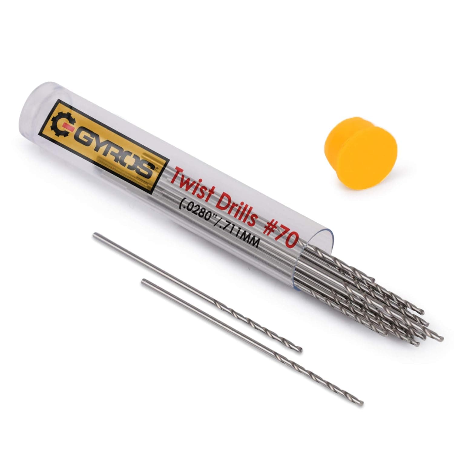 Gyros Micro Drill Bit Set of 12#70 Drill Bits–Small Drill Bits for Jewelry, Plastic and Soft Metal–Mini Twist Drill Bit Set for Pin Vise Hand Drill, Rotary Tool-High SpeedSteel Wire Gauge Drill Bits