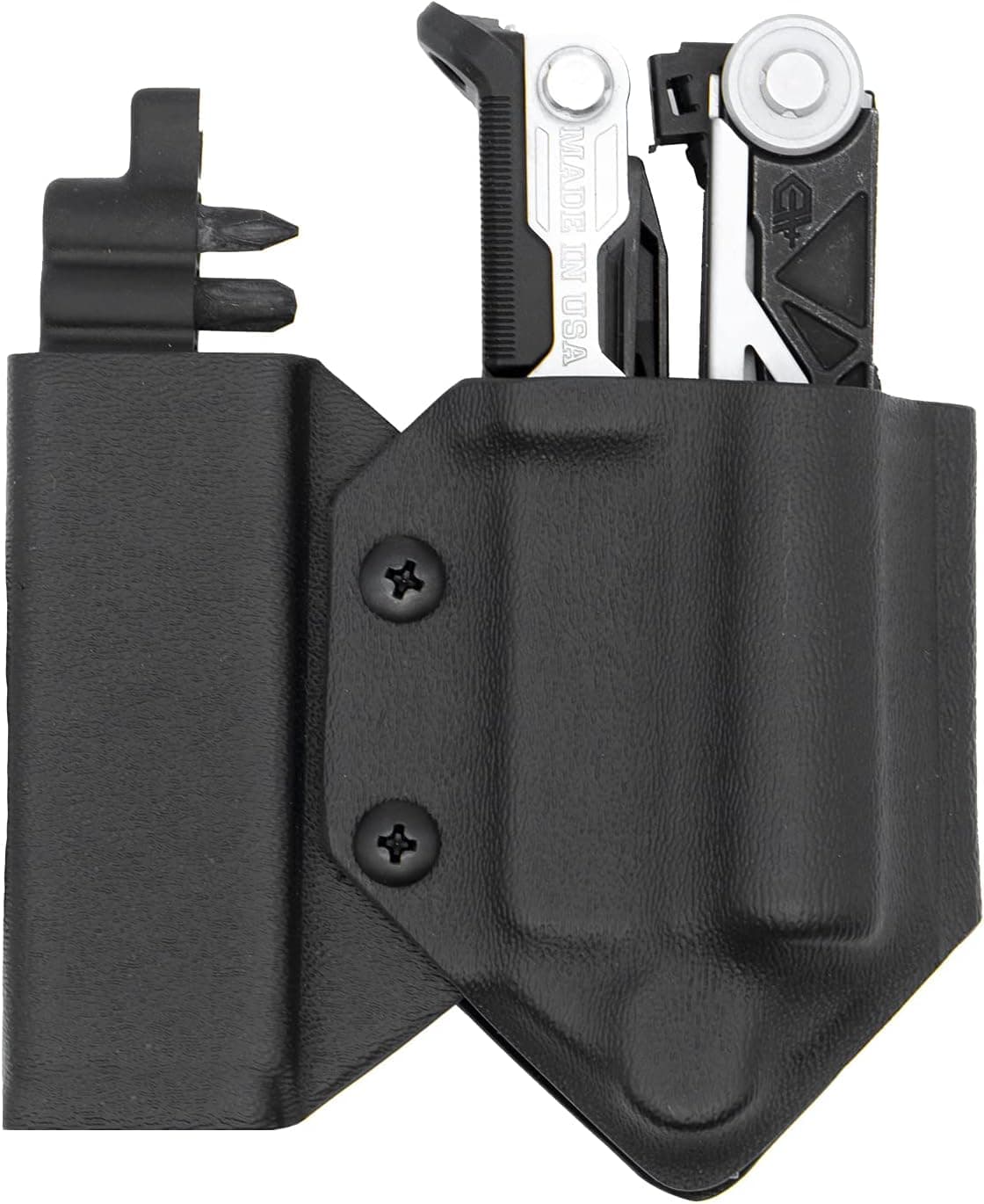 Clip & Carry Kydex Multitool Sheath for Gerber Center-Drive w/Optional Bit Sidecar Holder ~ Made in USA (Multi-Tool & Bits not Included) Multi Tool Holster
