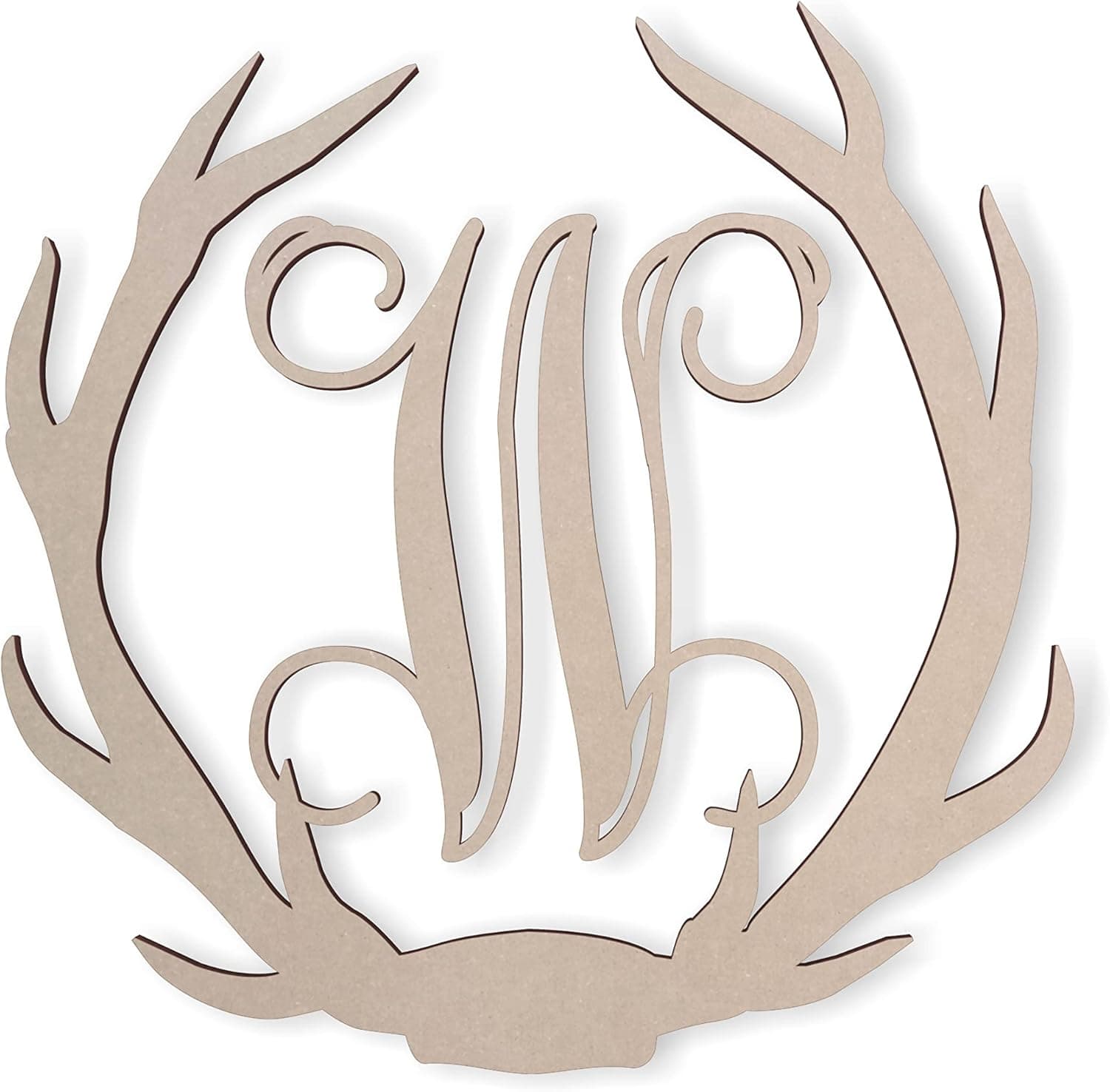 Jess and Jessica Wooden Deer Antler Monogram Letter W for Wall Decor or Door Hanger, Great for Gifts