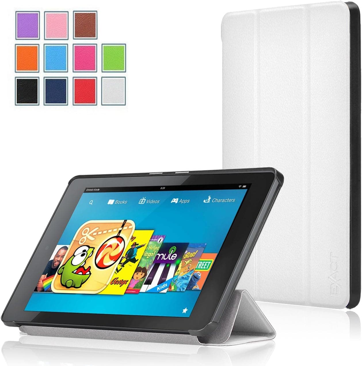 Fire HD 6 Case - Exact Amazon Fire HD 6 Case [SLENDER Series] - Ultra Slim Lightweight Smart-Shell Stand Case for Amazon Fire HD 6 (2014) (With Auto Wakes/Sleep Function) White