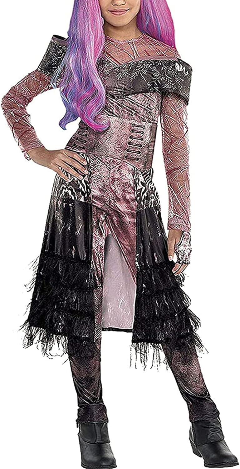 Party City Audrey Descendants 3 Costumes for Girls Halloween Evil Queen Cosplay Long Sleeve Jumpsuit Costume