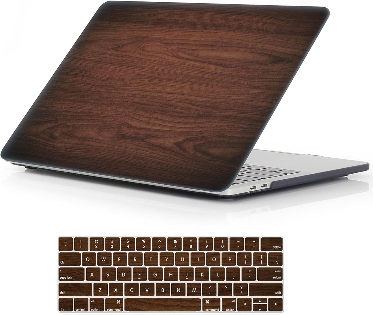 iCasso New Macbook Pro 15 Case 2017&2016 Model A1707 Hard shell Plastic Protective Case Cover For Macbook Pro 15 inch Retina With Touch Bar (2016 Release) With Keyboard cover-Brown woodgrain