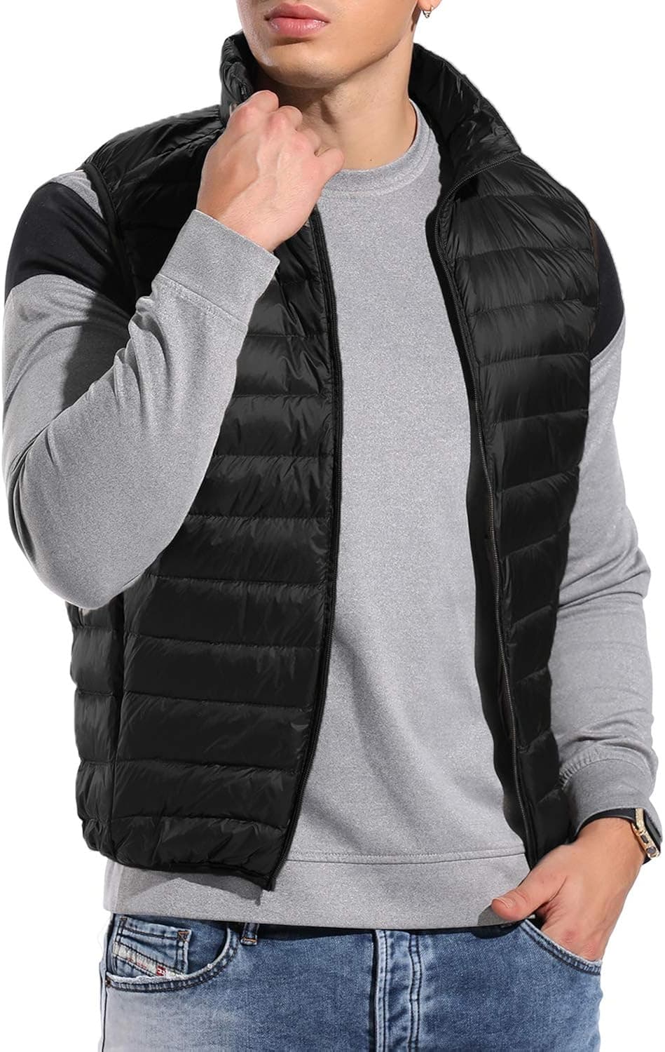 CROSS1946 Men's Essentials Lightweight Jacket Down Water-Resistant Warm Packable Puffer Jacket