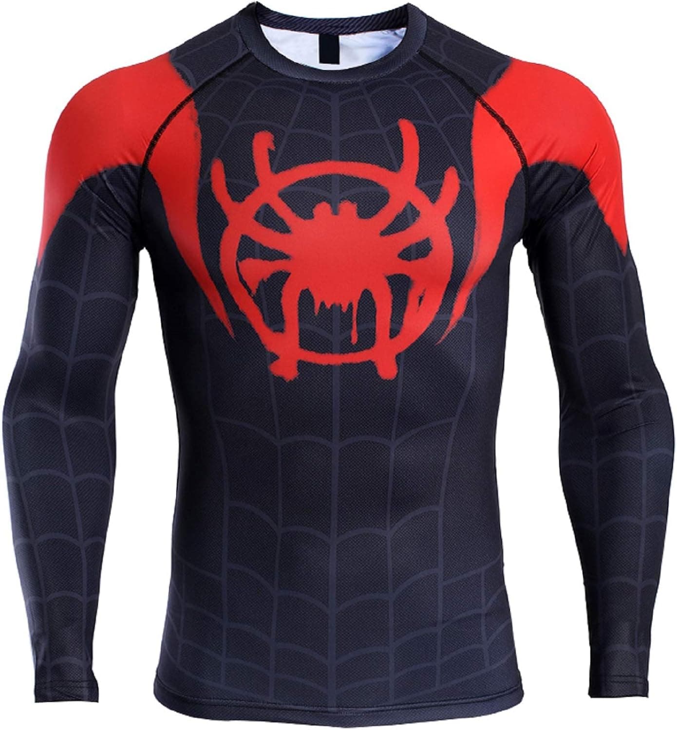 Spider-Man Into The Spider-Verse Men's Compression Shirt (Small, Red)
