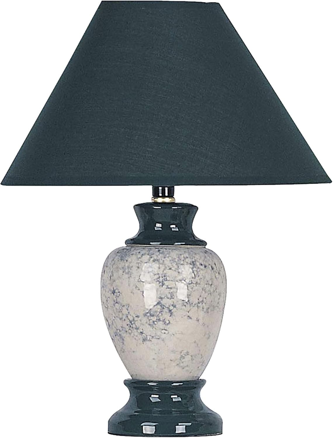 Ore International 609 Ceramic Marble-Like Table Lamp Green