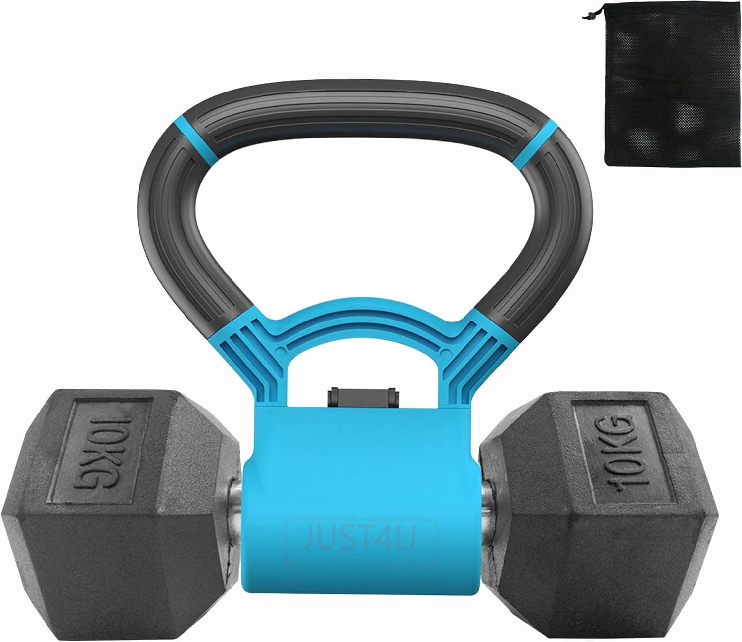 JustForU Kettlebell Grip for Dumbbells 2 Colors with Bag