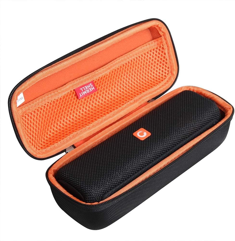Hermitshell Hard Travel Case for DOSS E-go II Portable Bluetooth Speaker (Black + Orange)
