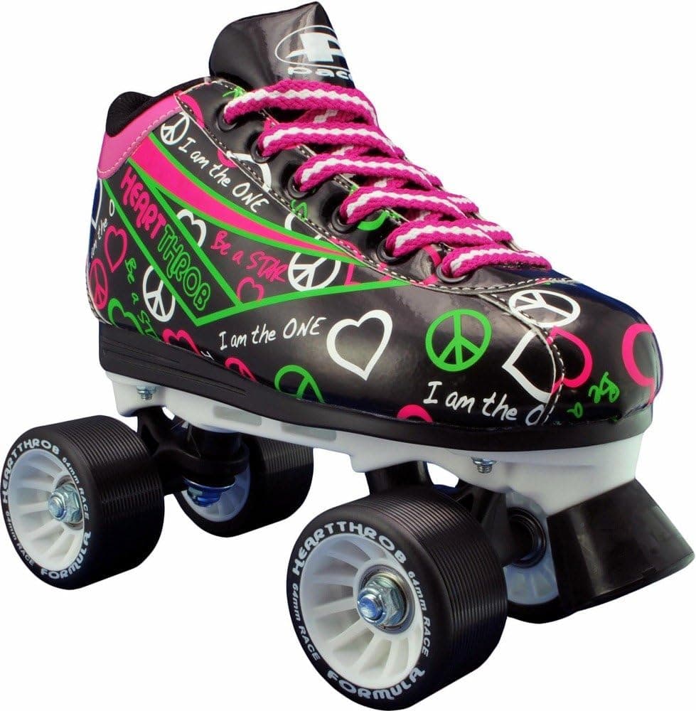 Pacer Heart Throb Roller Skates (Black, Size 10)