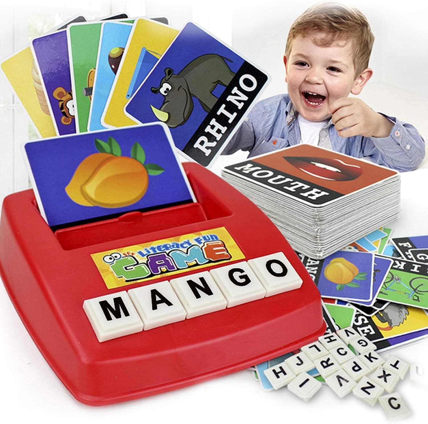 Matching Letter Game for Kids, Spelling Game for Kids Aged 4-8 Kindergarten Sight Words Learning Toys for 3 4 5-8 Year Old Boys Girls Birthday Christmas Stocking Stuffers Gifts for 3-6 Year Old Girls